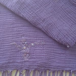 Sheer lavender/💜 purple sarong pareo wrap with fringes